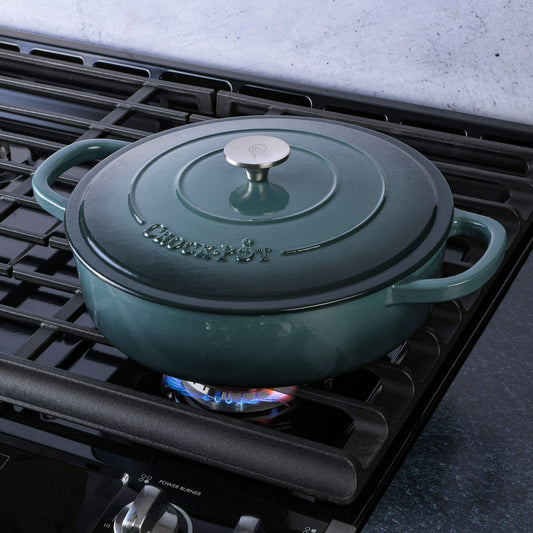 Crock-Pot Artisan gros plan émail montrant la surface lisse et résistance aux taches