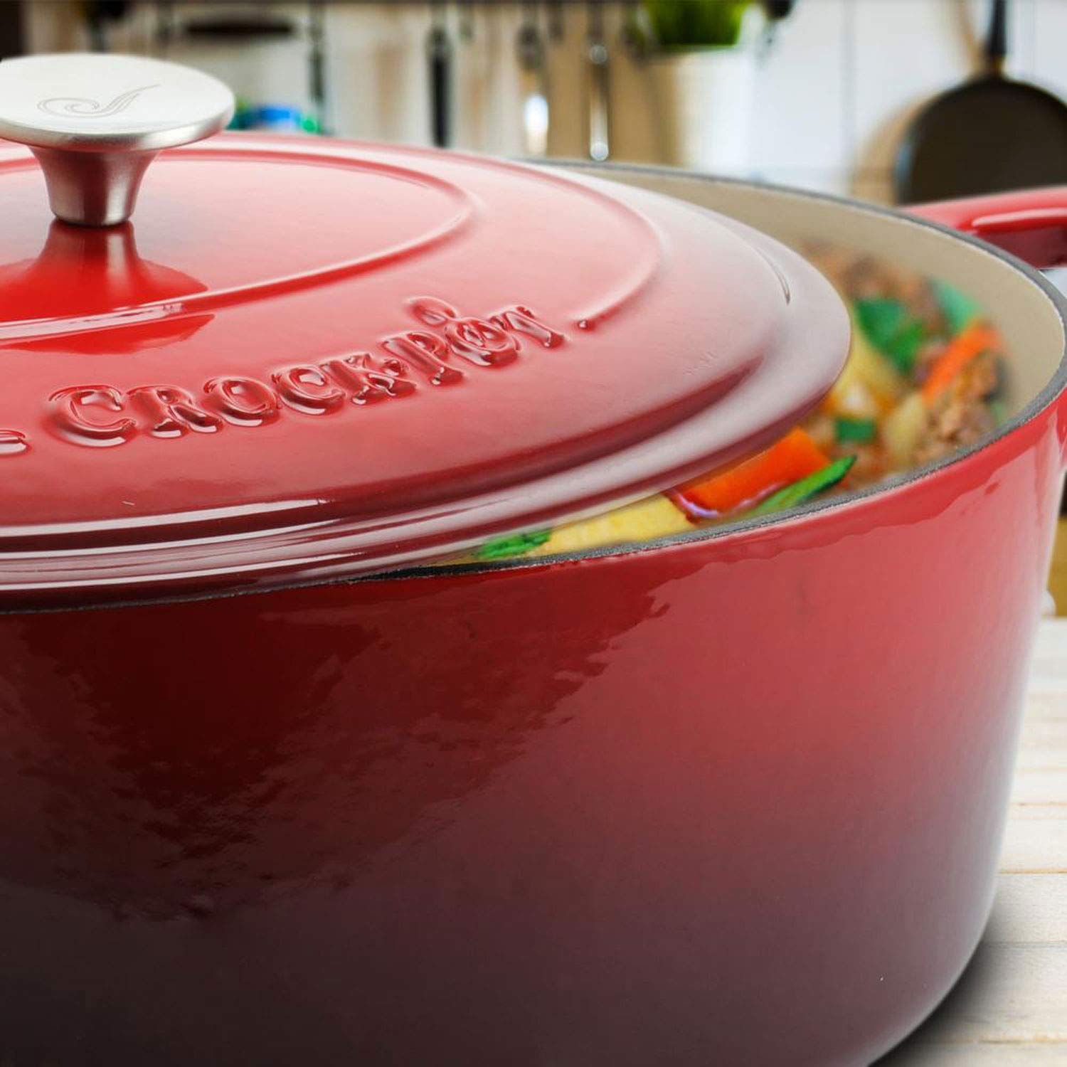 Crock-Pot cocotte en fonte sur feu moyen pour saisie uniforme