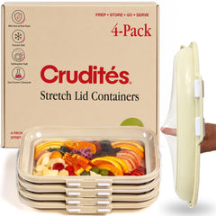 Crudités plateau rectangulaire face avant montrant design propre et capacité