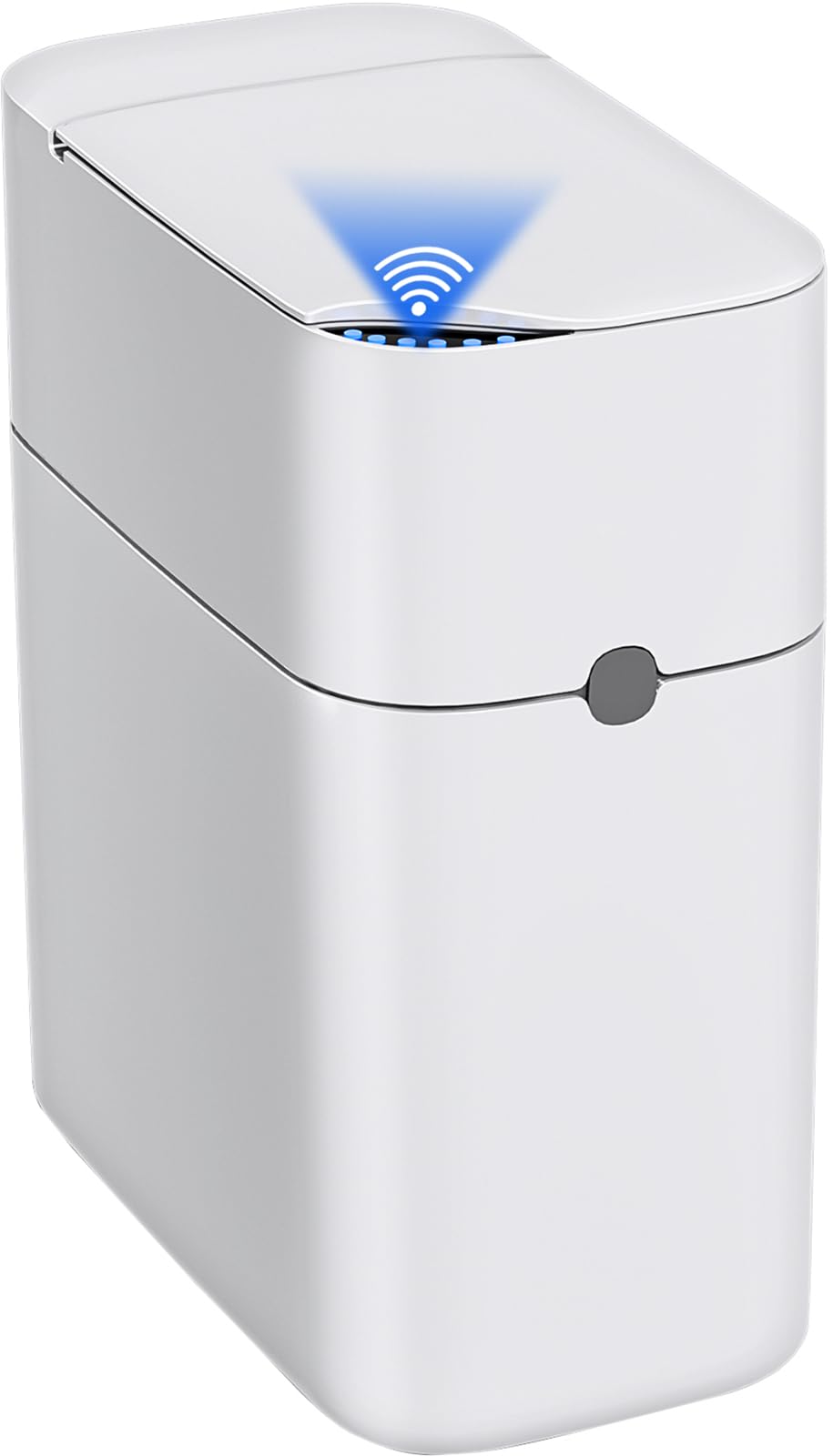 CTIME vue avant de la poubelle automatique montrant son design compact et gain de place