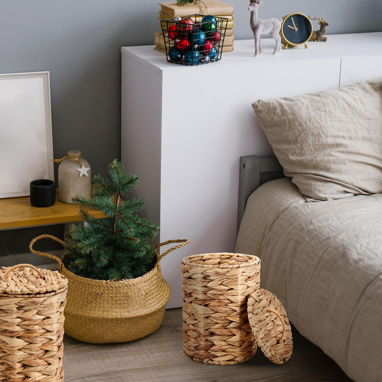 Ctosree panier en déco salle de bain boho ajoutant chaleur visuelle