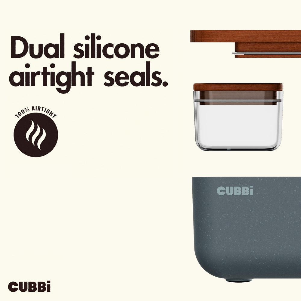 Cubbi gros plan sur les joints en silicone montrant la double barrière anti-odeurs