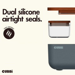 Cubbi gros plan sur les joints en silicone montrant la double barrière anti-odeurs
