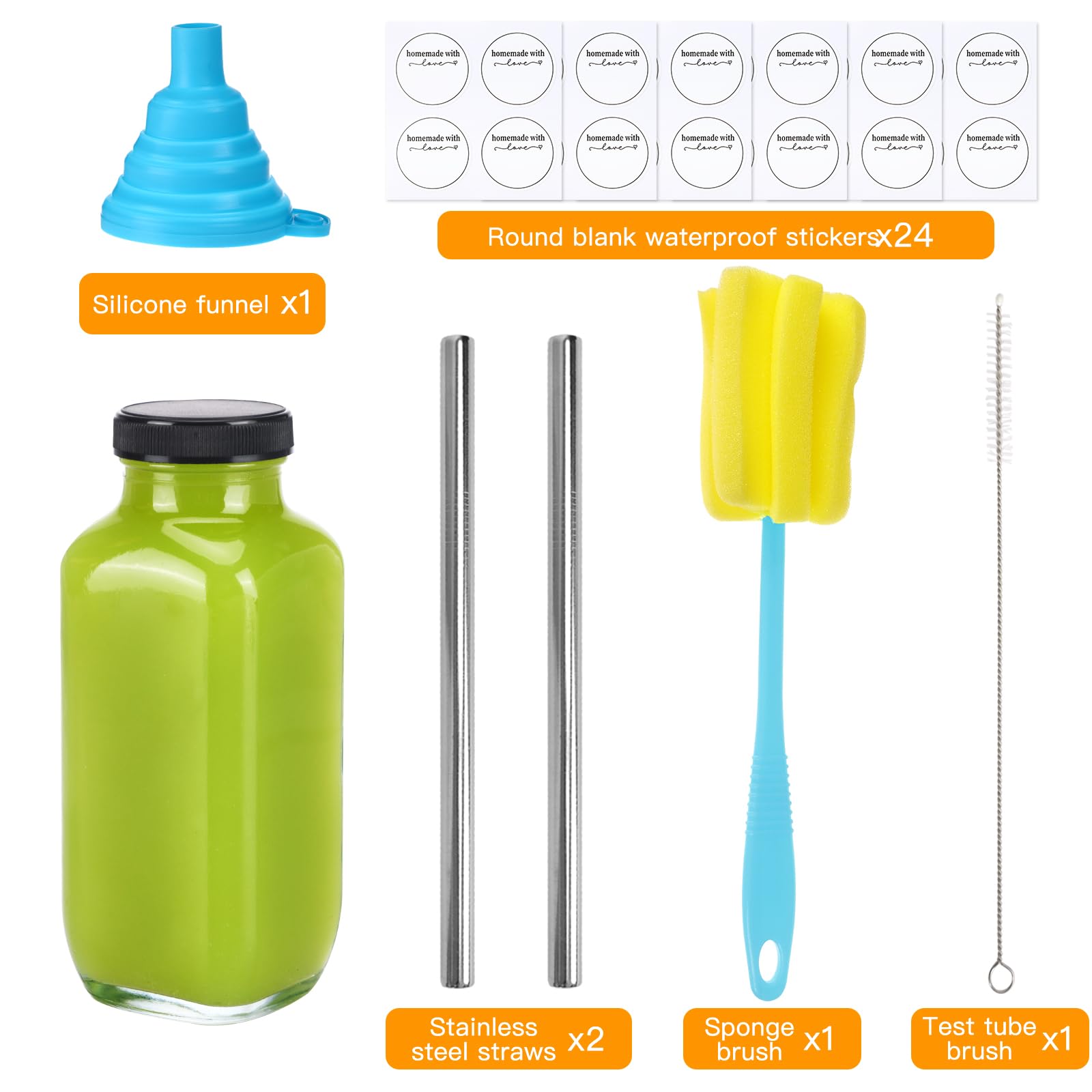 CUCUMI bouteille ouverte avec entonnoir pour remplissage propre et rapide