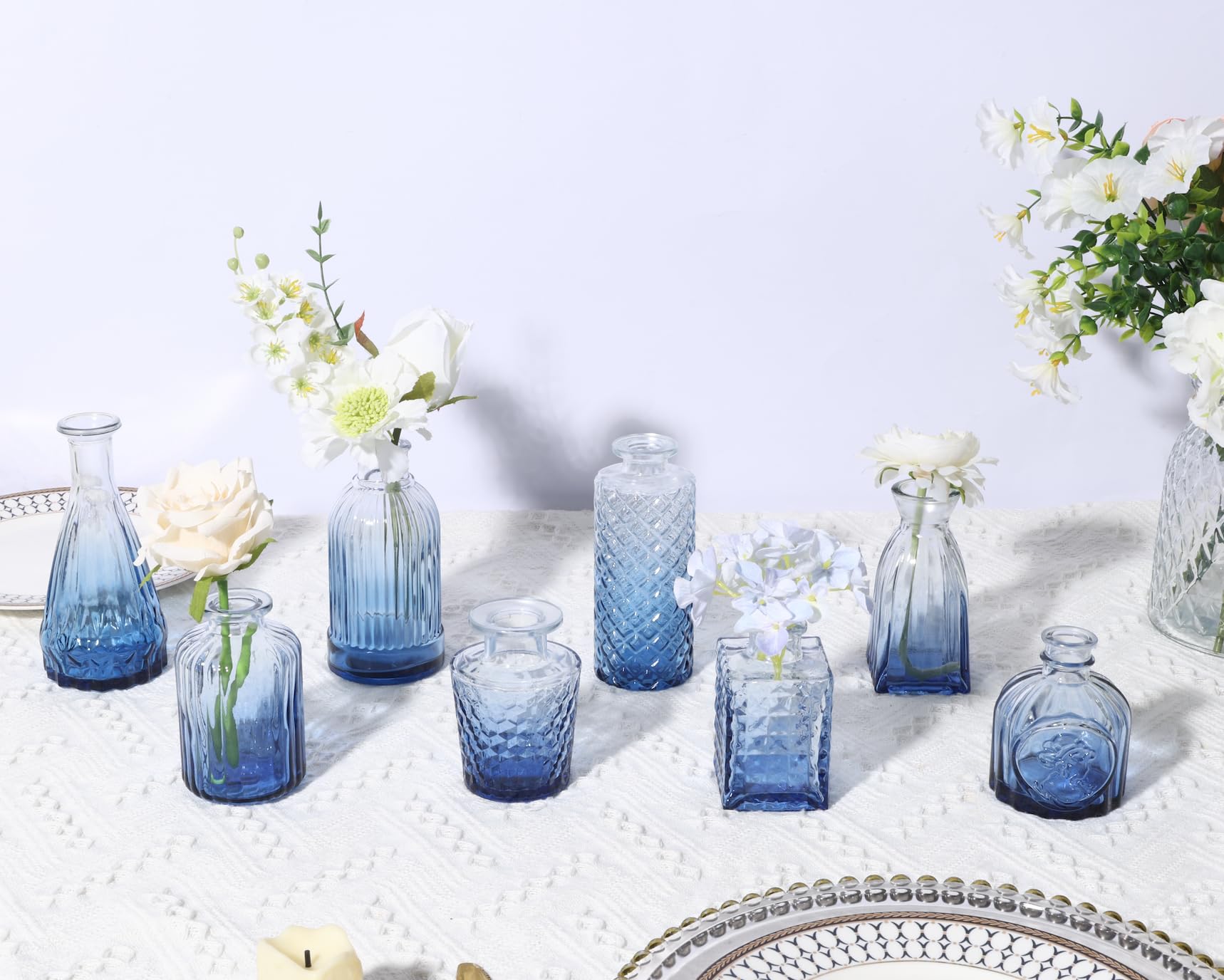 CUCUMI base renforcée du vase en verre épais, stabilité pour fleurs