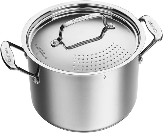 Cuisinart vue de face de la casserole inox 6 qt utile et résistante