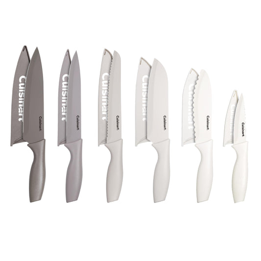 Cuisinart ensemble face avant montrant les six couteaux et design moderne