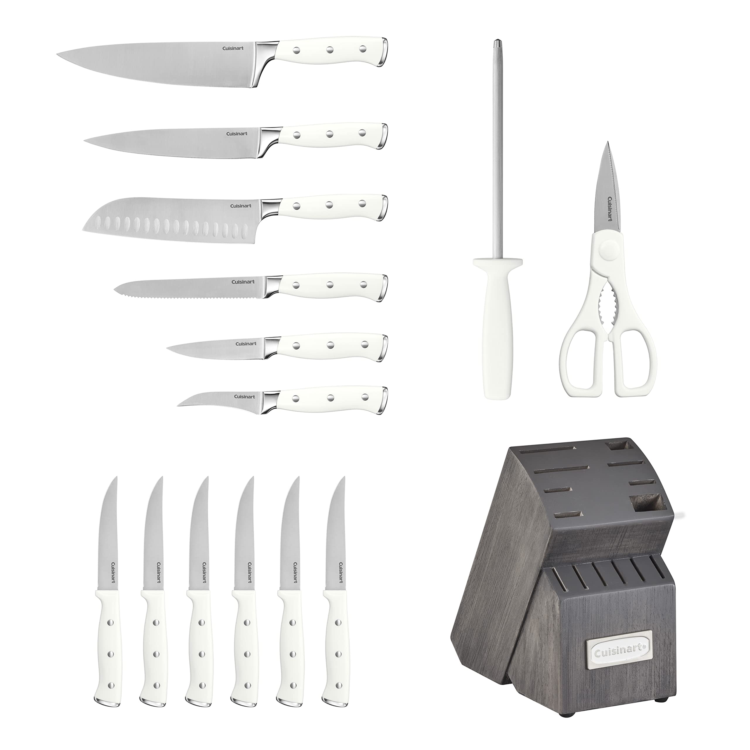 Cuisinart bloc en bois avec ciseaux et fusil montrant rangement sûr et accès rapide