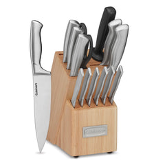 Cuisinart bloc de couteaux face avant montrant rangement organisé et accessibilité rapide