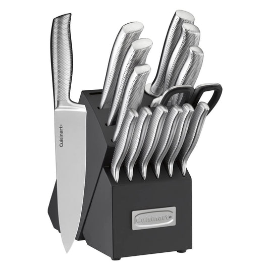 Cuisinart vue de face du bloc et des couteaux pour rangement organisé