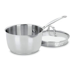Cuisinart casserole 719-18P face avant montrant la finition miroir et l'élégance professionnelle