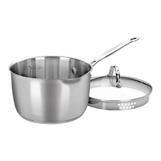 Cuisinart casserole 3 quart face avant finition miroir et couvercle pour service propre