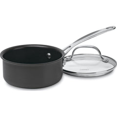 Cuisinart casserole 1-quart face avant montrant finition durcie et poignée sûre