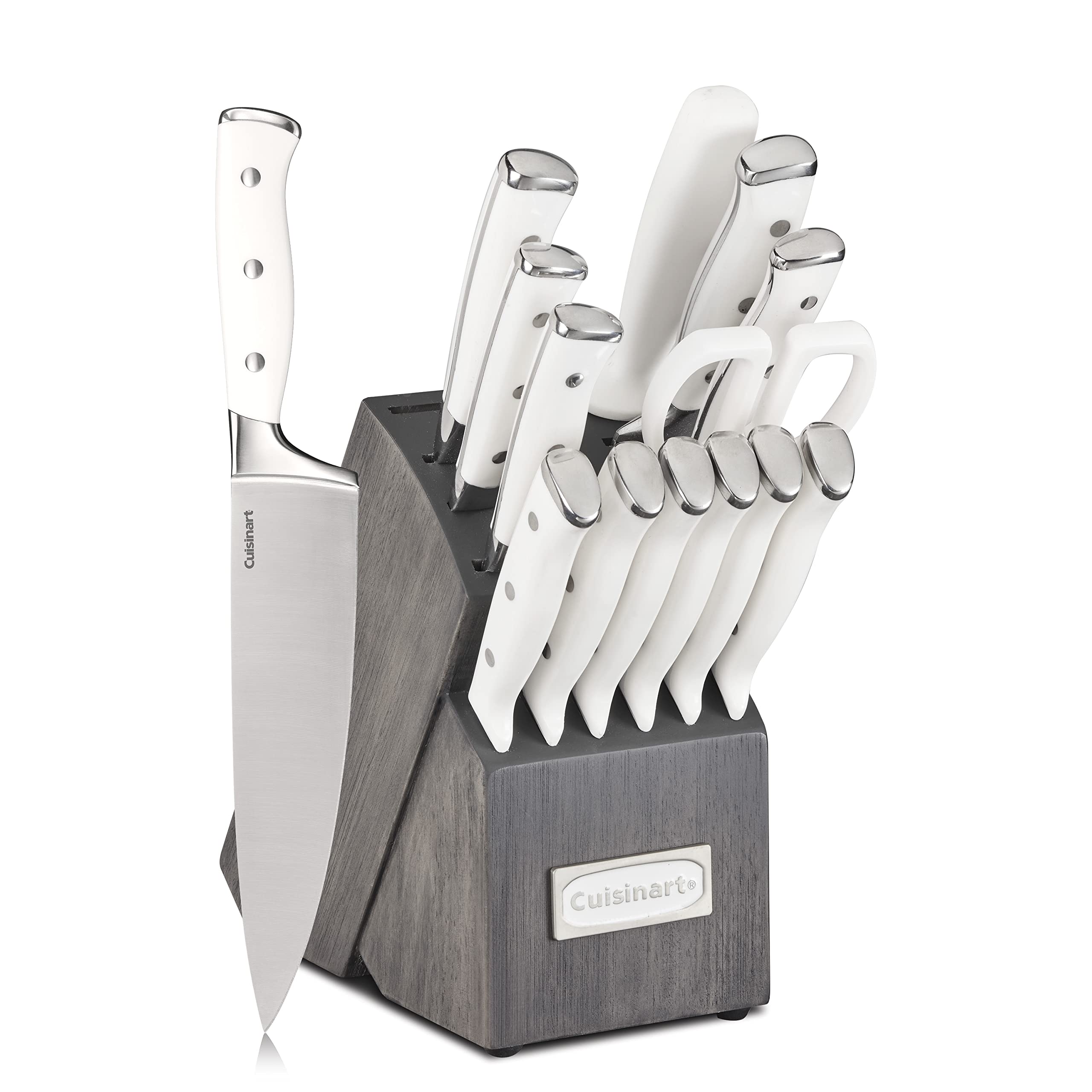 Cuisinart vue de face du coffret 15 pièces affichant organisation et gain de place