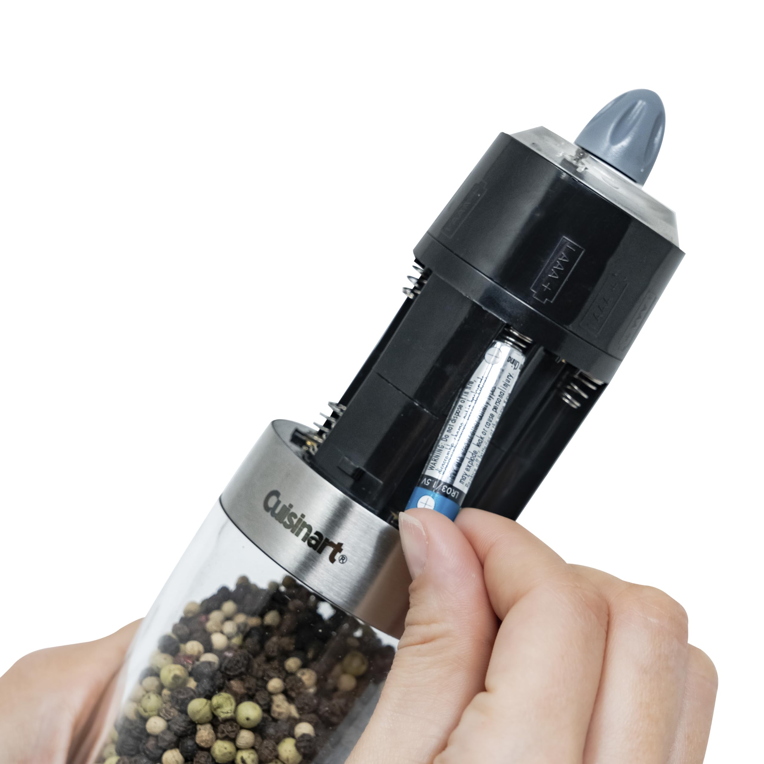 Cuisinart comparaison taille main montrant ergonomie et utilisation une main