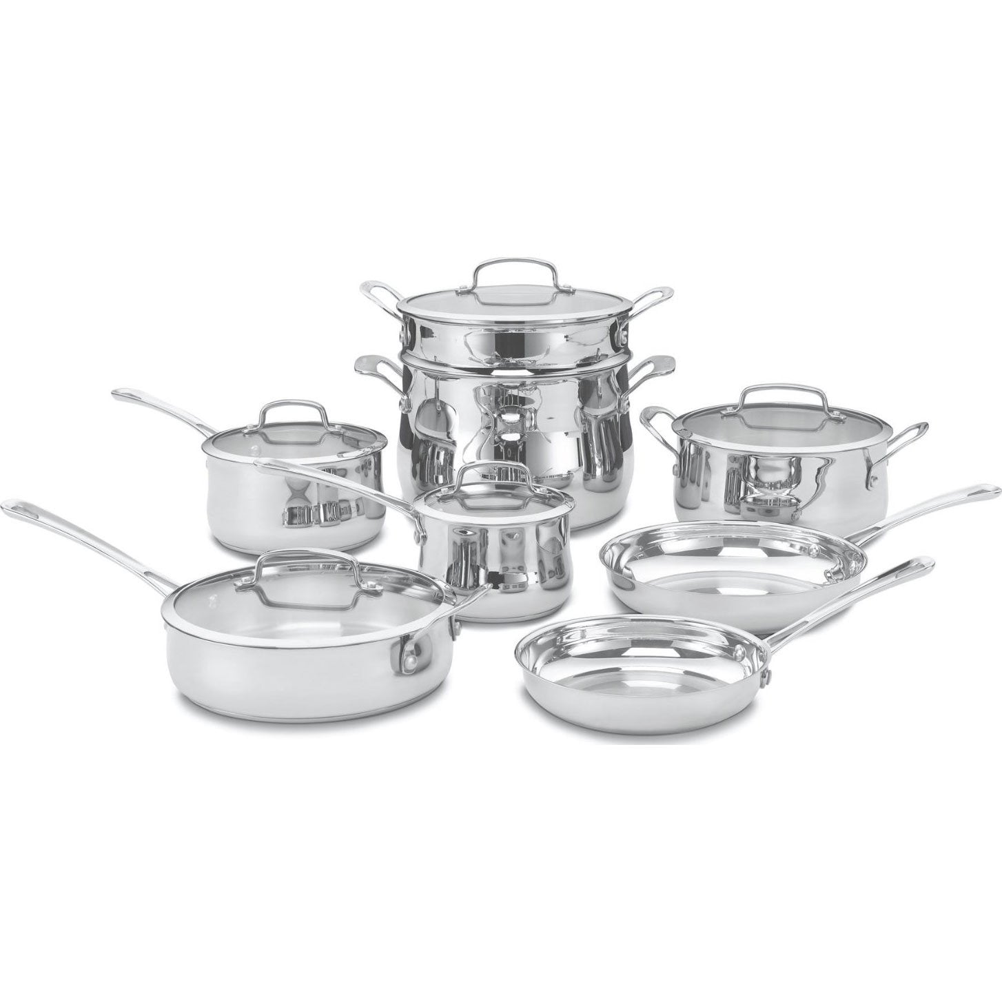 Cuisinart ensemble devant montrant pièces assorties et finition miroir bénéfice esthétique
