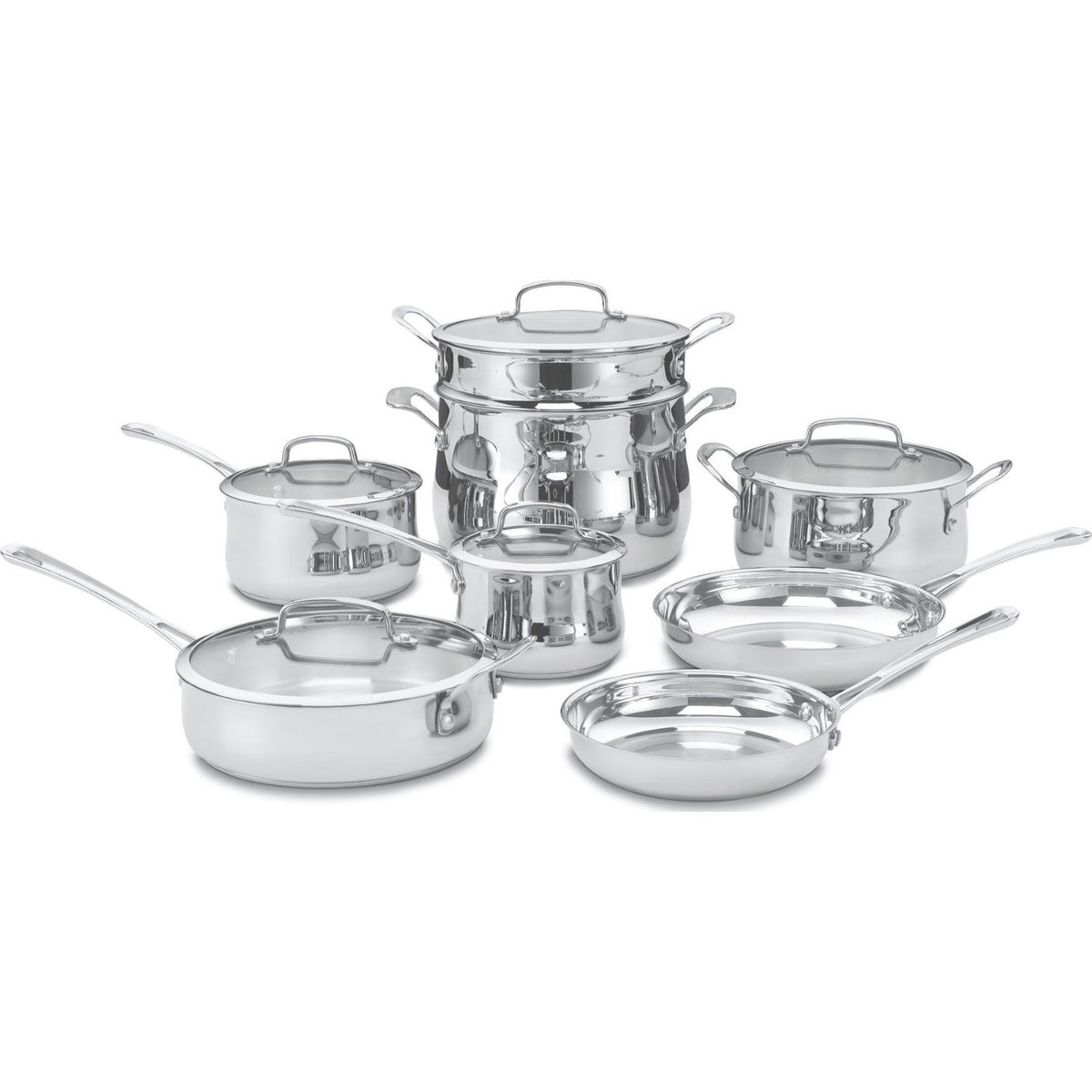 Cuisinart ensemble devant montrant pièces assorties et finition miroir bénéfice esthétique