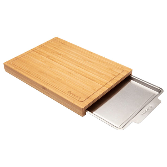 Cuisinart planche face avant montrant surface bambou robuste et esthétique