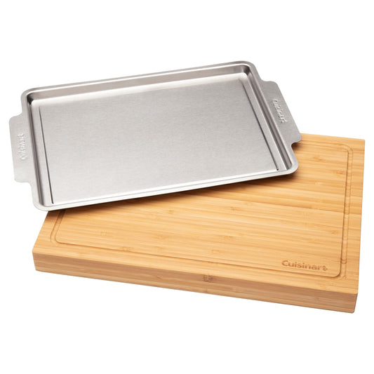Cuisinart plateau inox extrait montrant facile transfert et propreté
