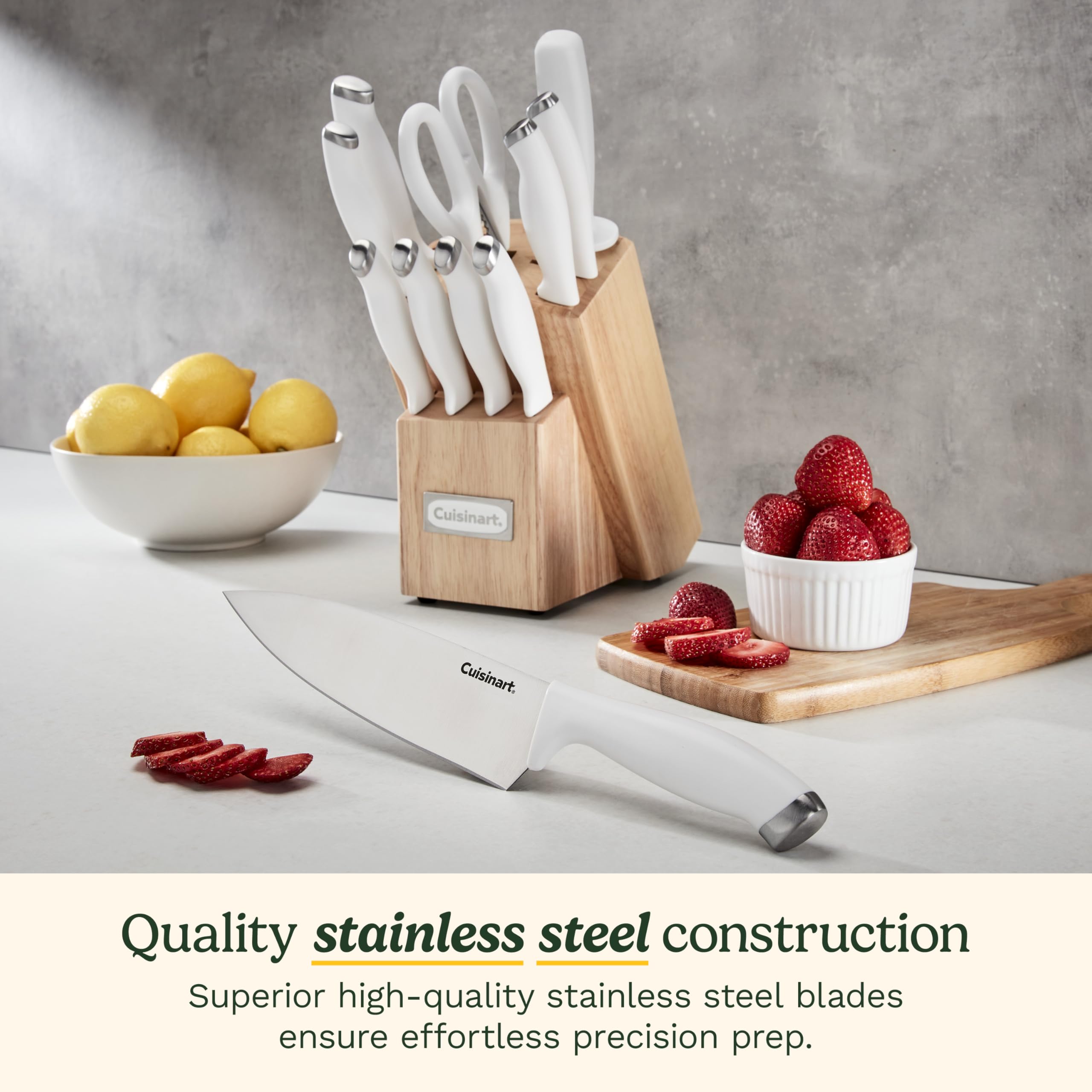 Cuisinart manche blanc détail ergonomique offrant confort de préhension