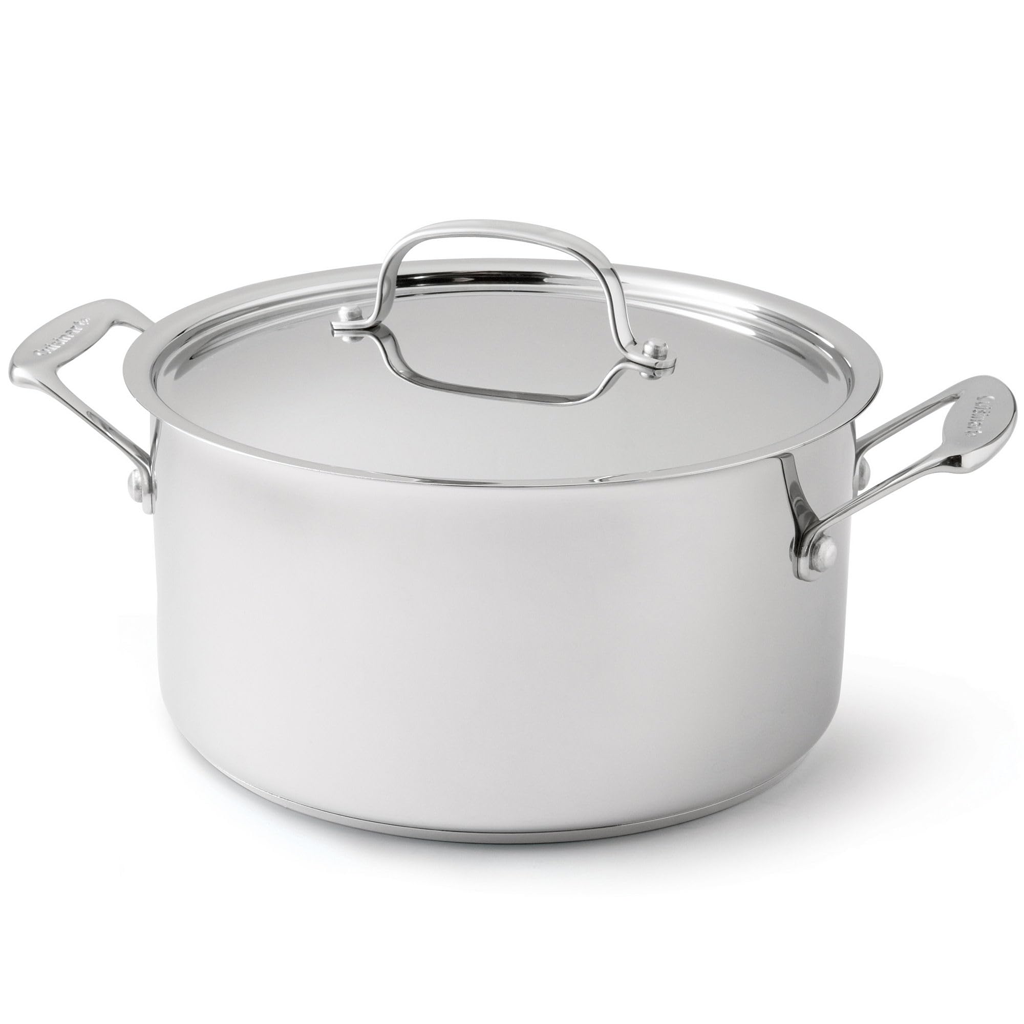 Cuisinart marmite 744-24 vue de face montrant le fini miroir et sa grande capacité