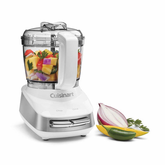 Cuisinart MCH-4 face avant blanc et inox montrant l'appareil compact et sa poignée pratique