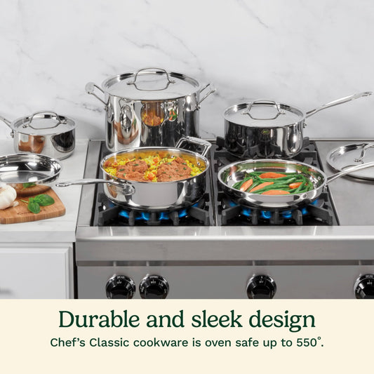 Cuisinart gros plan finition miroir montrant élégance et facilité nettoyage