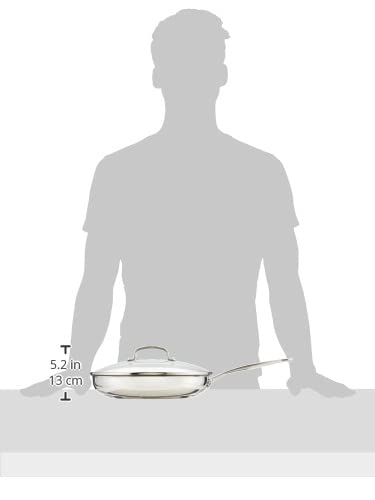 Cuisinart poêle à côté d'une assiette pour comparaison d'échelle pratique