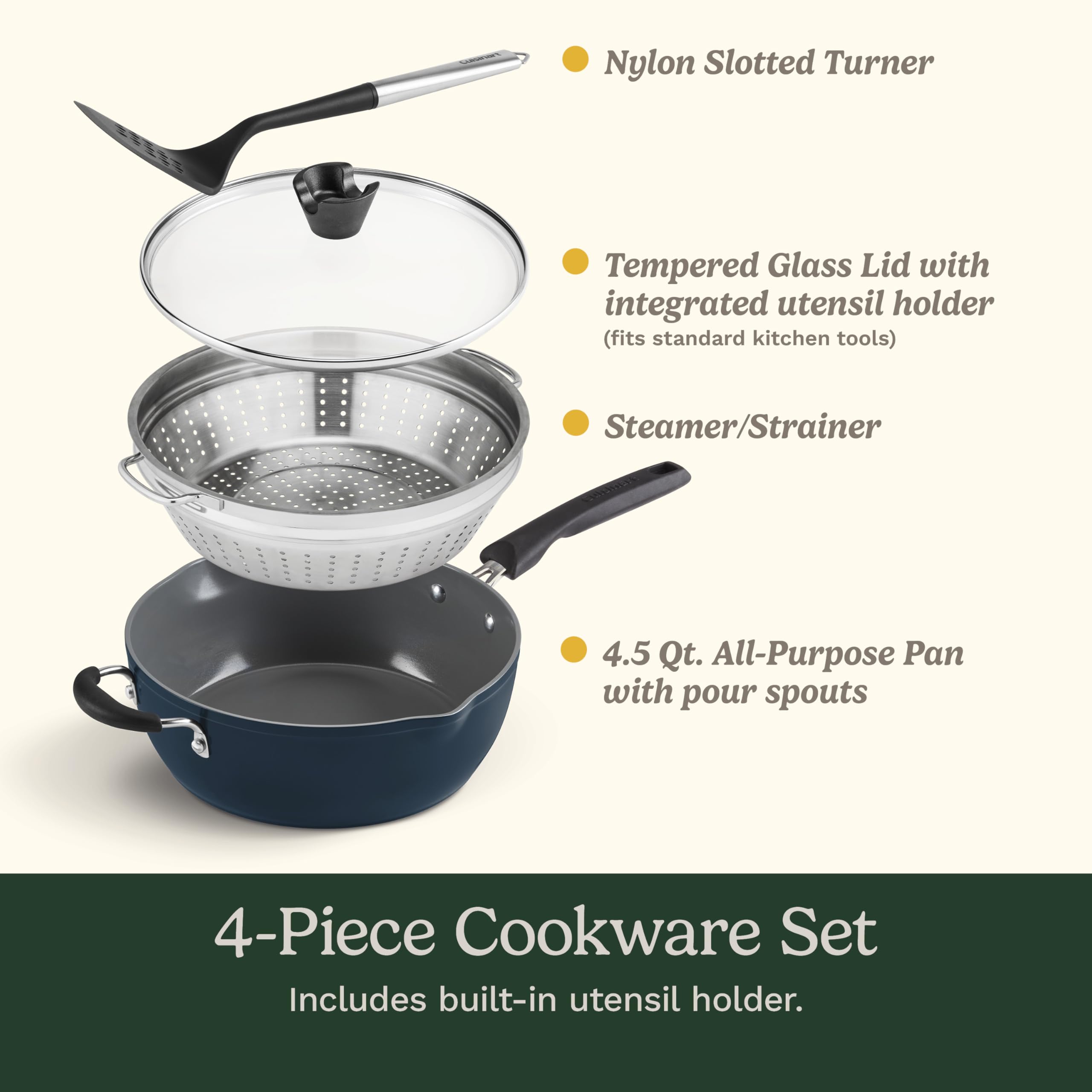 Cuisinart détail du panier vapeur montrant ajustement et drainage facile