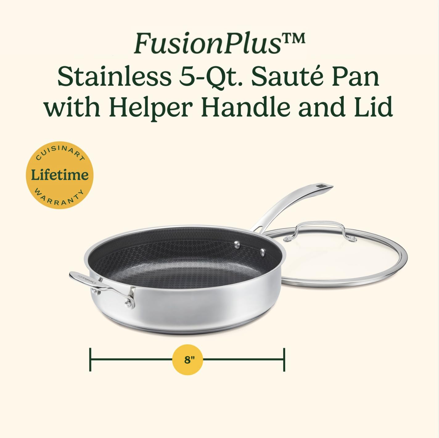 Cuisinart PurelySear comparaison d'échelle posée à côté d'ustensiles pour montrer contenance 5 qt