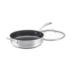 Cuisinart PurelySear vue avant de la sauteuse inox, grande capacité pour repas familiaux