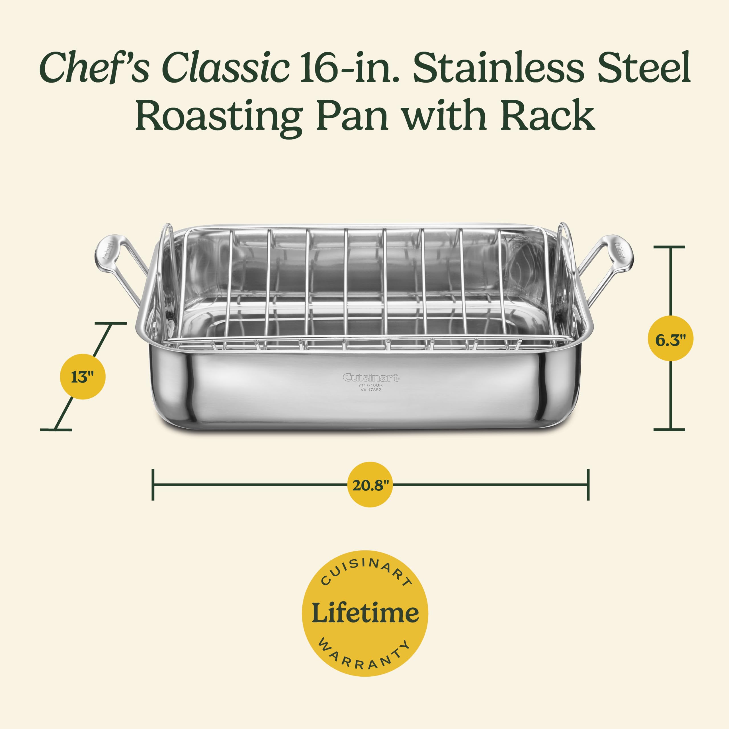 Cuisinart rôtissoire comparée à règle, dimensions claires pour épaisseur et longueur