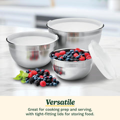 Cuisinart vue aérienne des trois bols emboîtés pour rangement gain de place