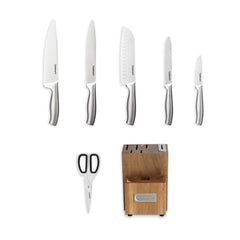 Cuisinart santoku en action tranchant légumes pour coupe régulière