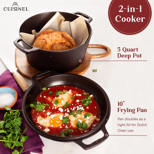 Cuisinel couvercle transformé en poêle pour saisir avec contrôle de chaleur