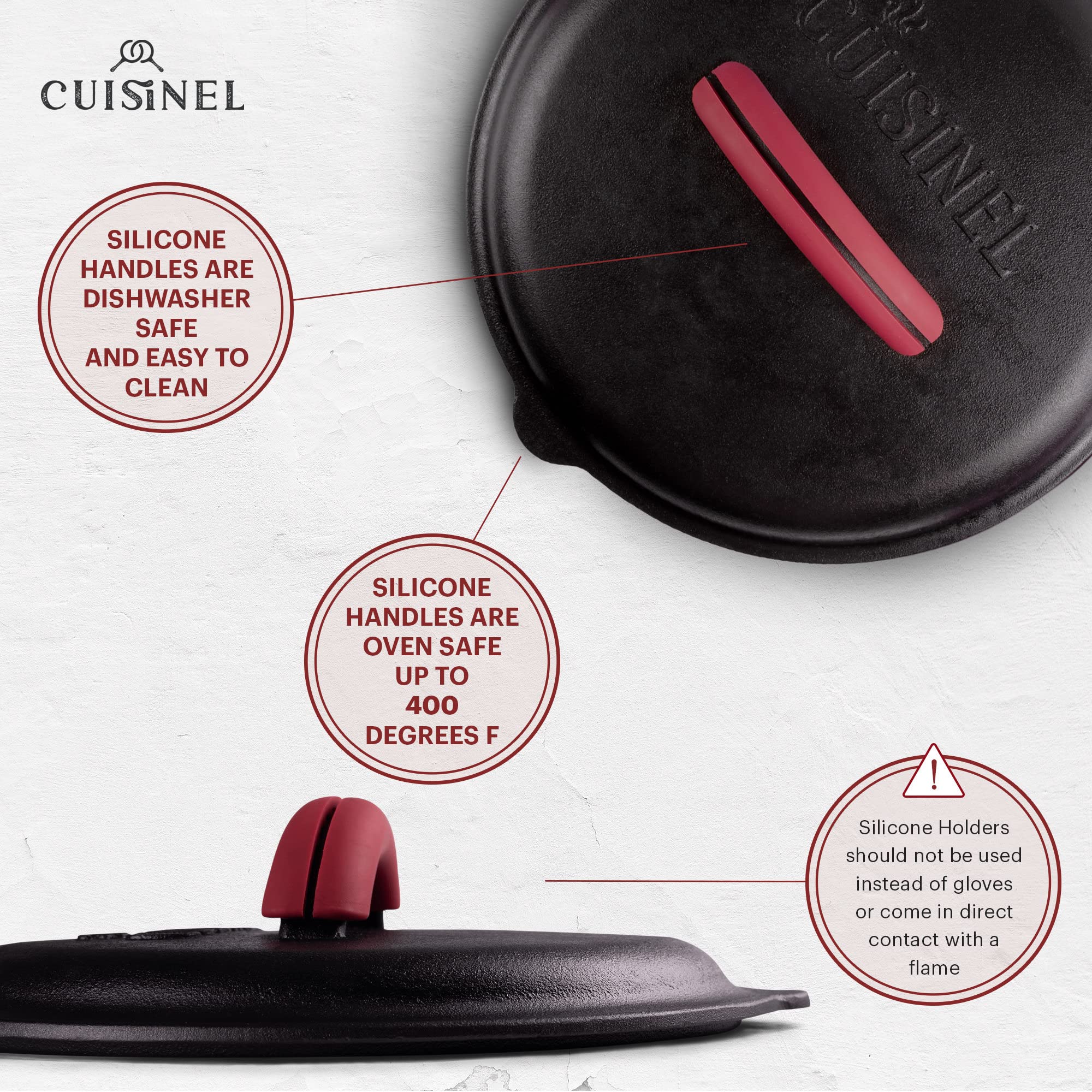 Cuisinel couvercle échelle taille comparaison montrant ajustement précis