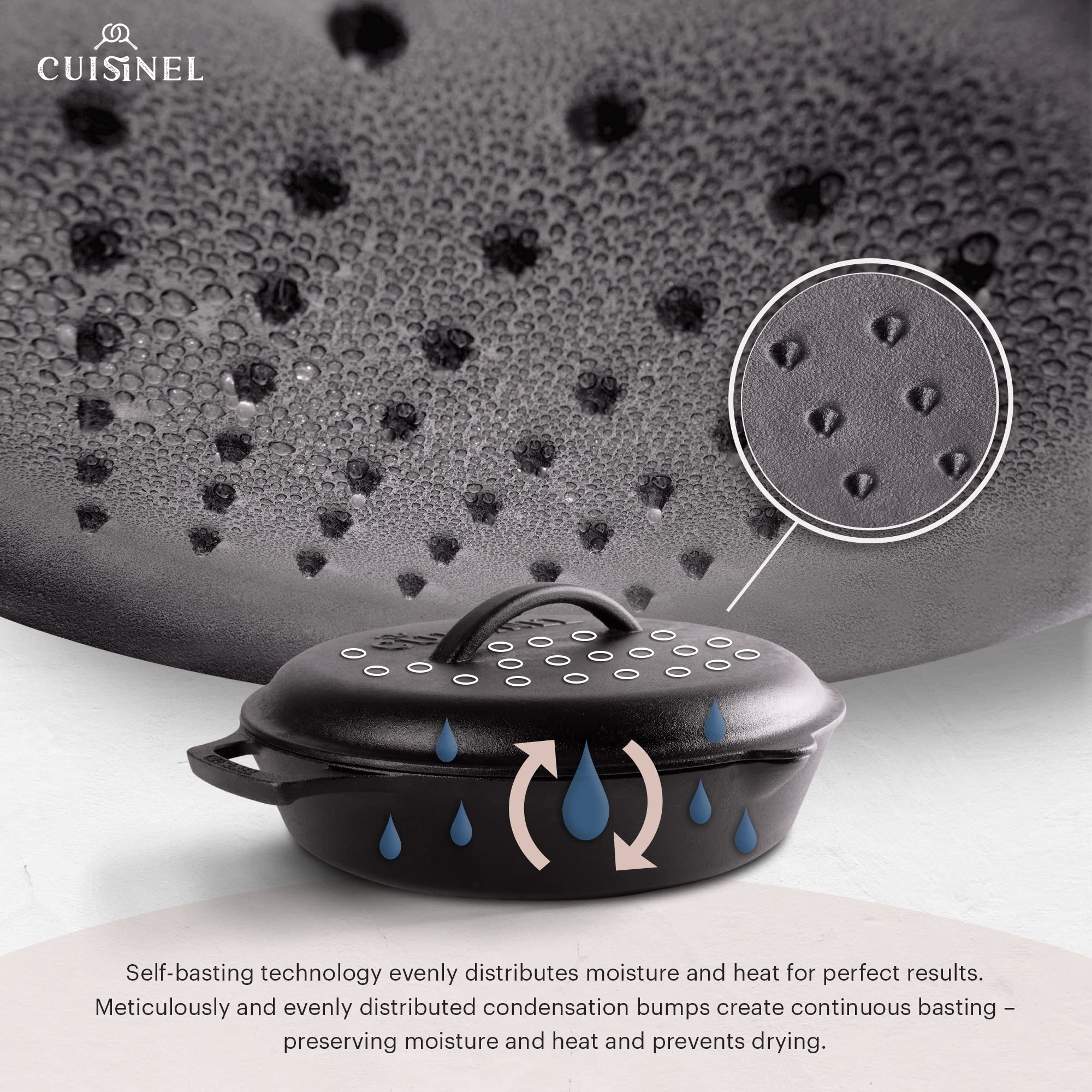 Cuisinel couvercle avec housse silicone en main assurant prise antidérapante
