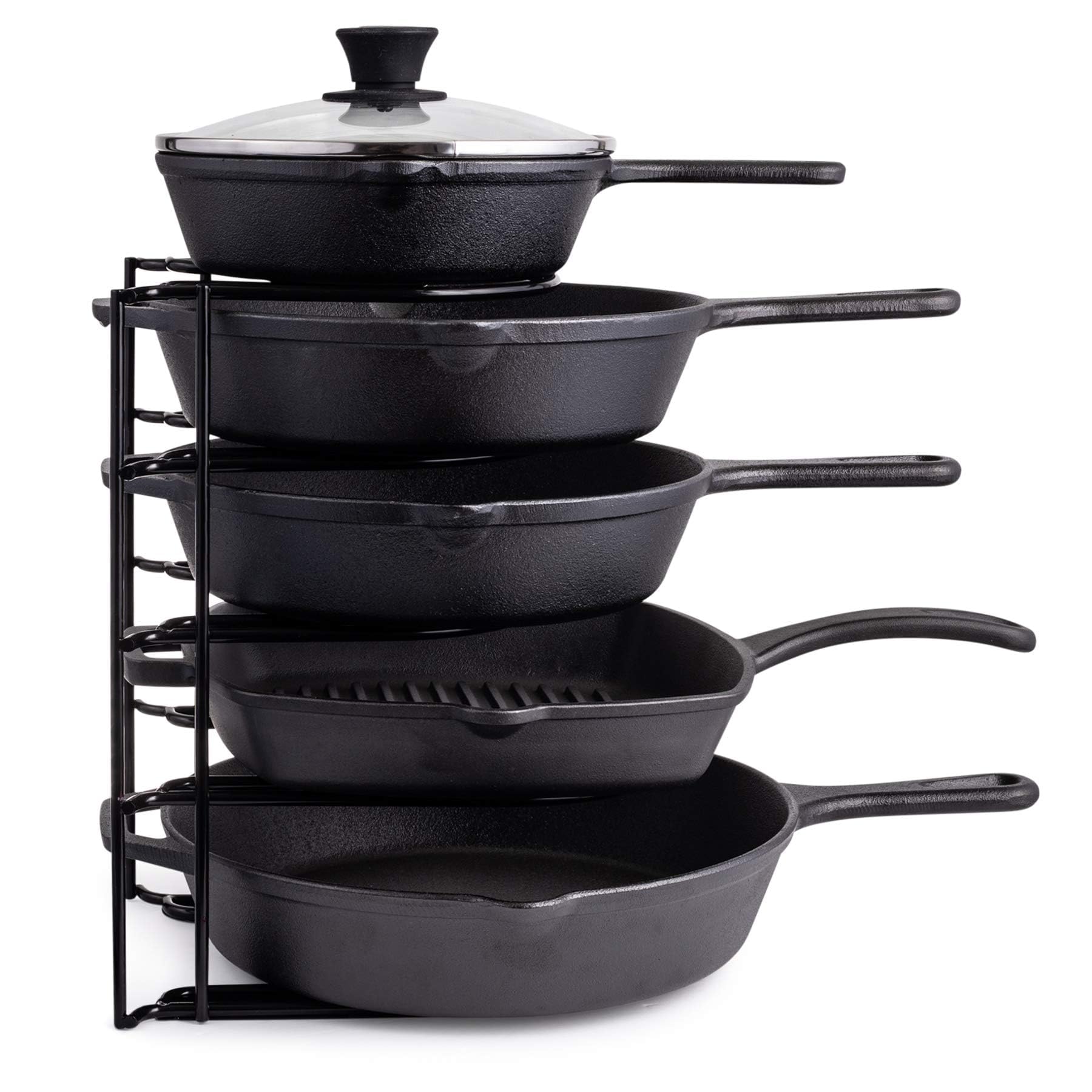 Cuisinel vue avant du support poêles, maintien sécurisé