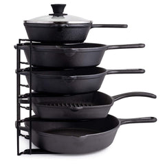 Cuisinel vue avant du support poêles, maintien sécurisé