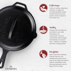 Cuisinel poêle avec couvercle en fonte montrant rétention d'humidité pour braiser