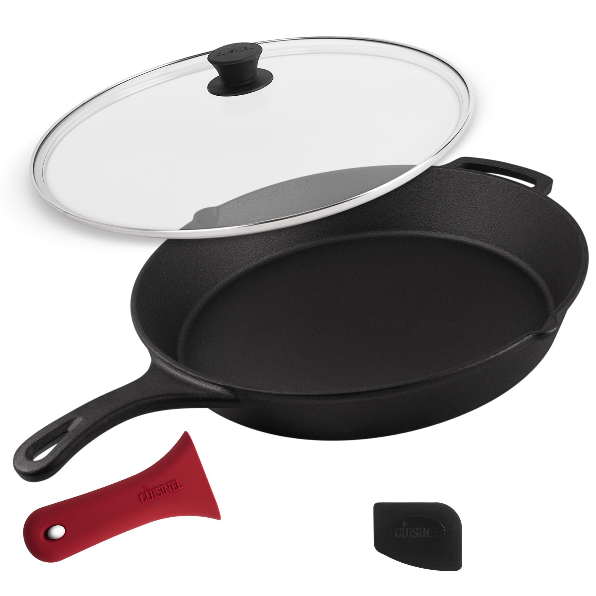 Cuisinel poêle fonte 15" face avant montrant finition durable et solidité