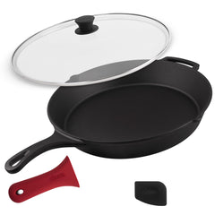 Cuisinel poêle fonte 15" face avant montrant finition durable et solidité