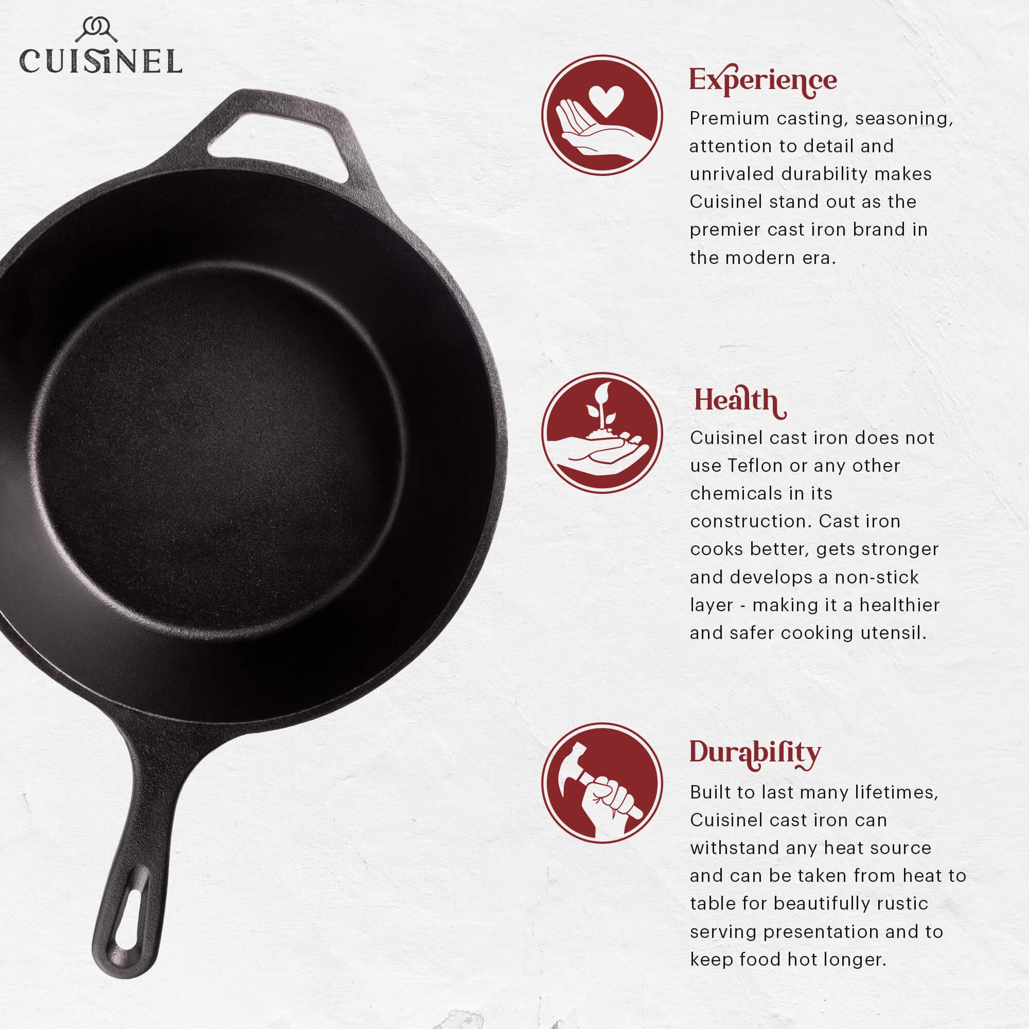 Cuisinel gros plan surface lisse pré-assaisonnée pour une cuisson homogène