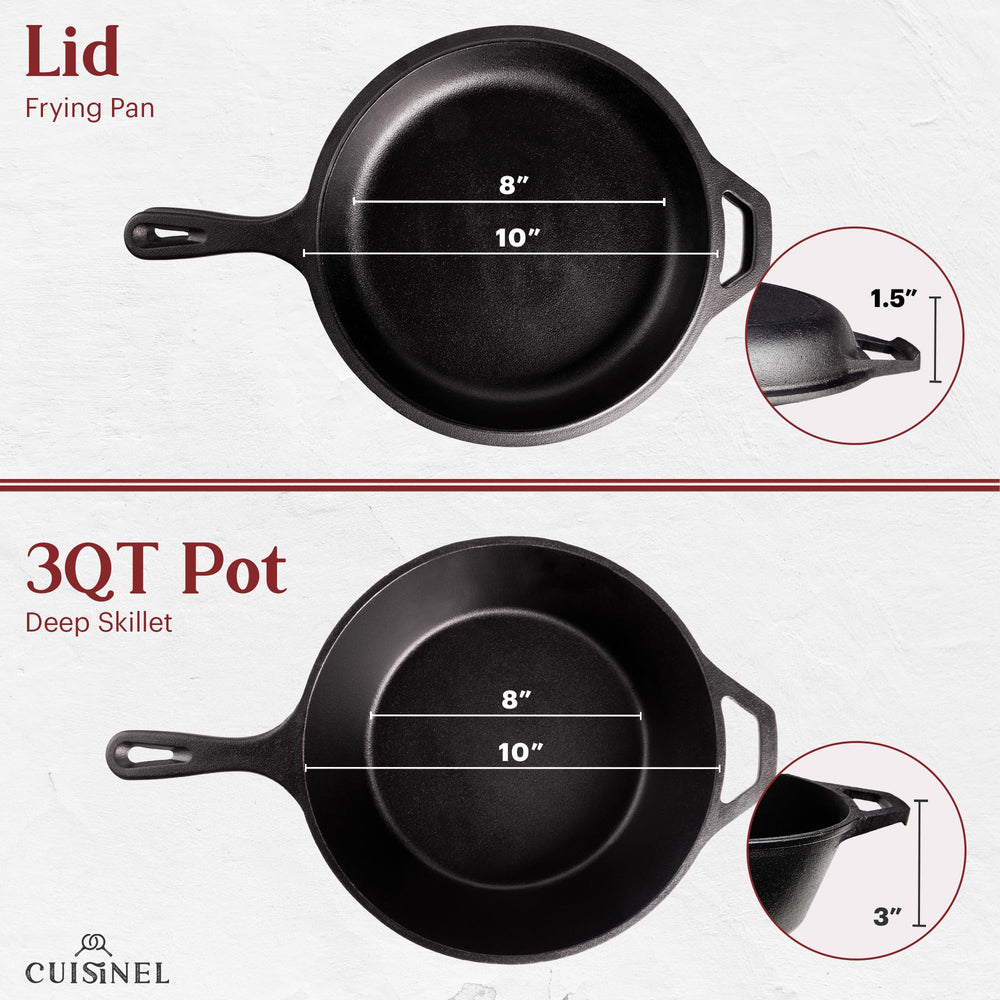 Cuisinel poêle en fonte utilisée sur plaque pour saisir uniformément