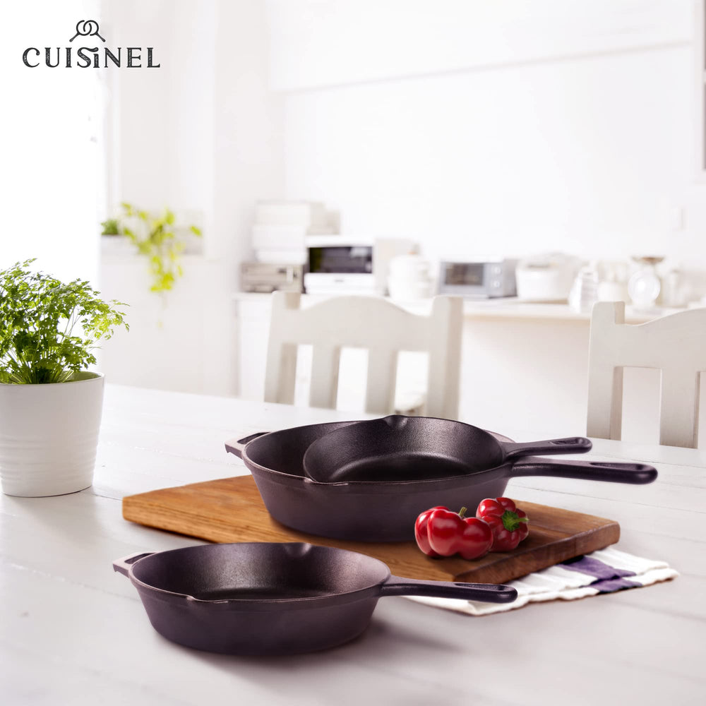 Cuisinel étiquette et guide montrant garantie à vie et instructions d'entretien