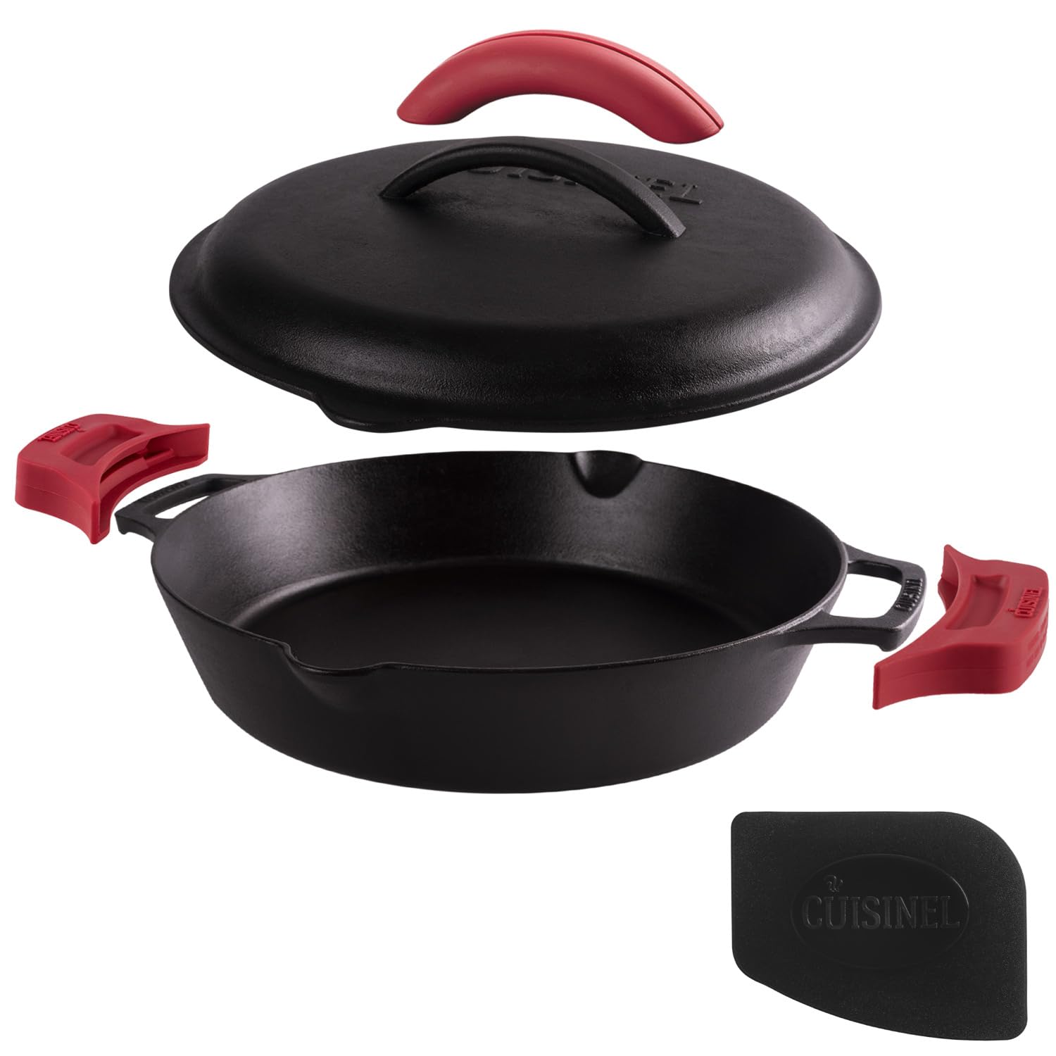 Cuisinel poêle en fonte 30 cm vue de face, cuisson homogène