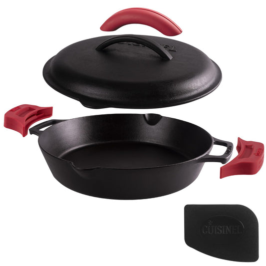 Cuisinel poêle en fonte 30 cm vue de face, cuisson homogène