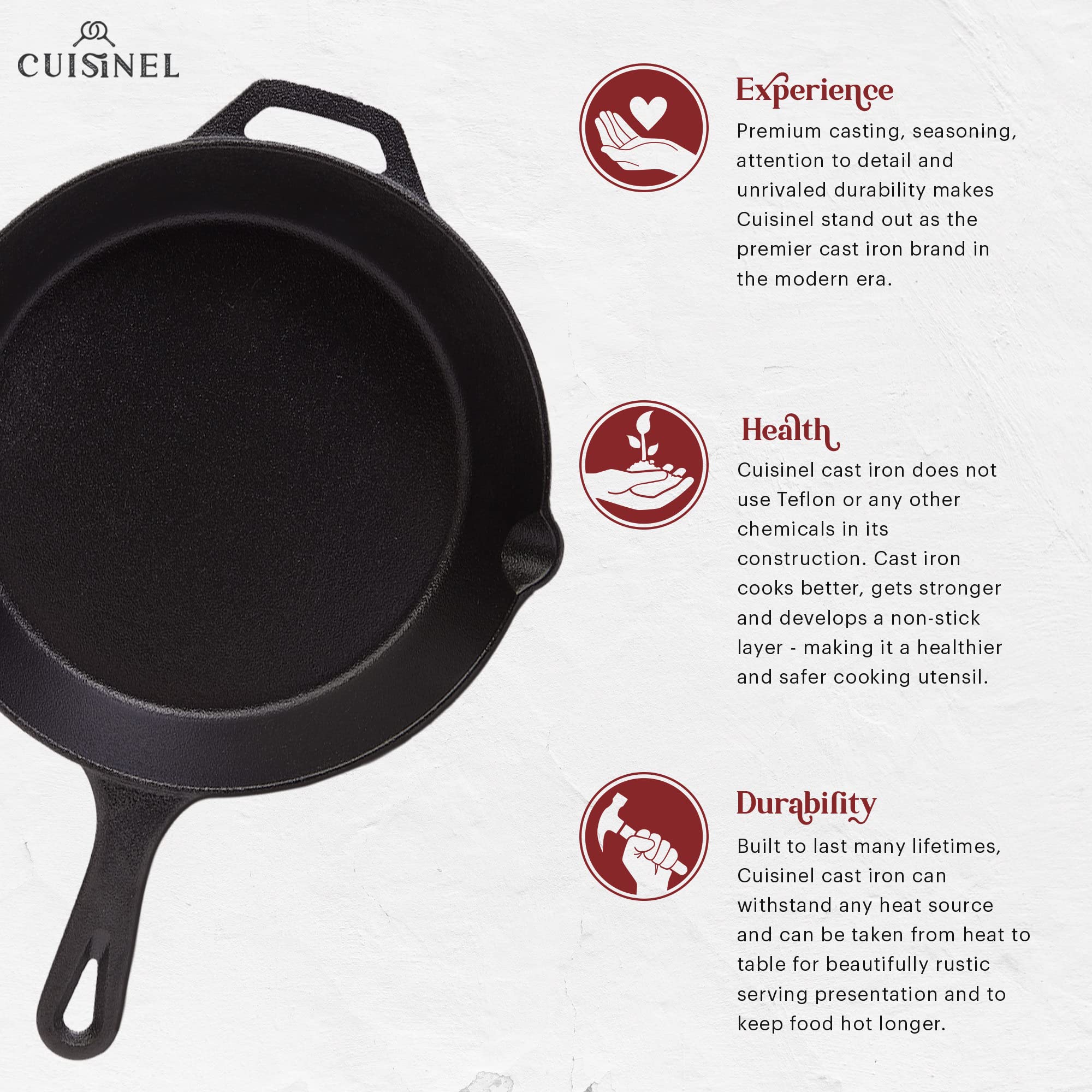 Cuisinel manche avec manchon silicone assurant prise sécurisée et protection thermique