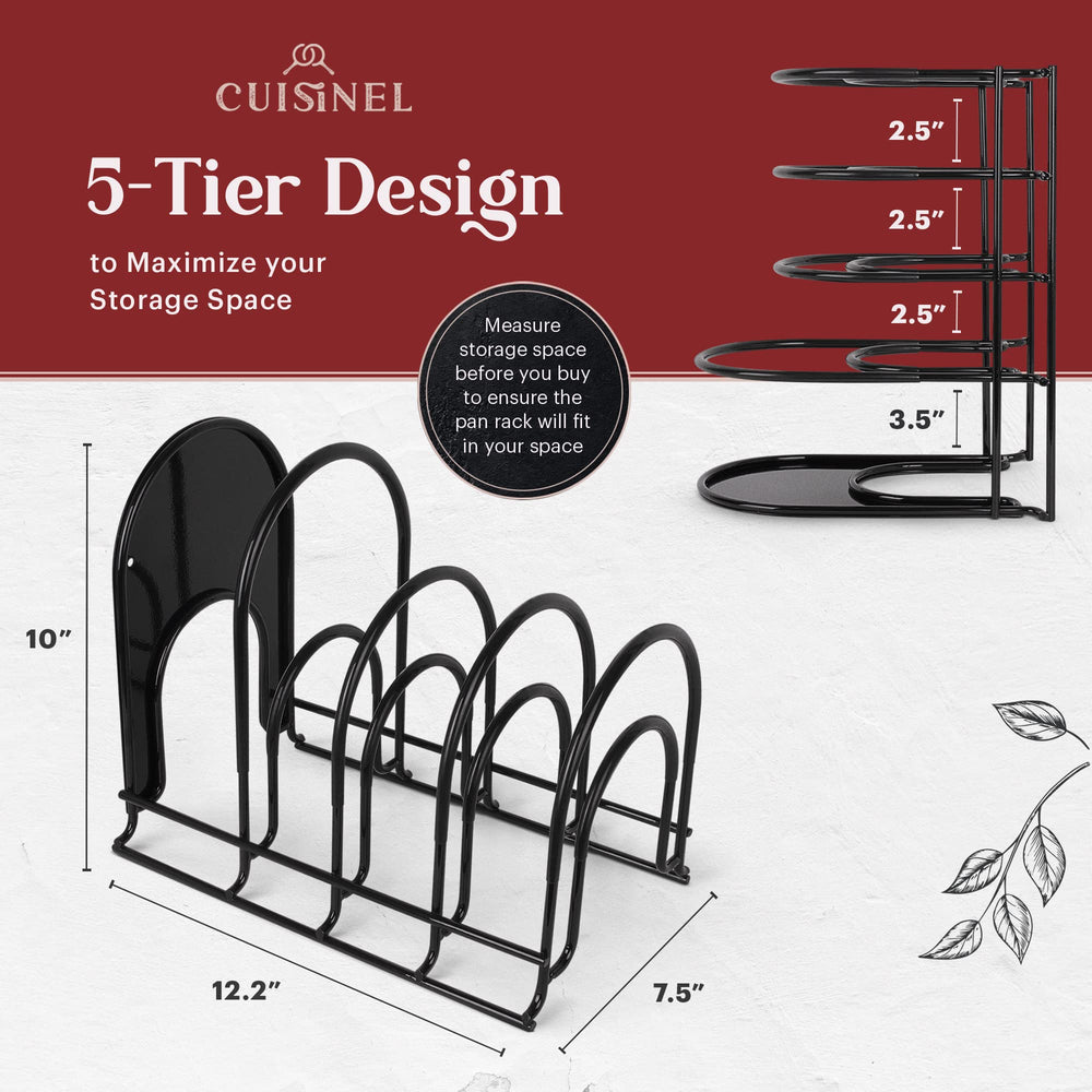 Cuisinel rack en usage avec poêles lourdes illustrant stabilité
