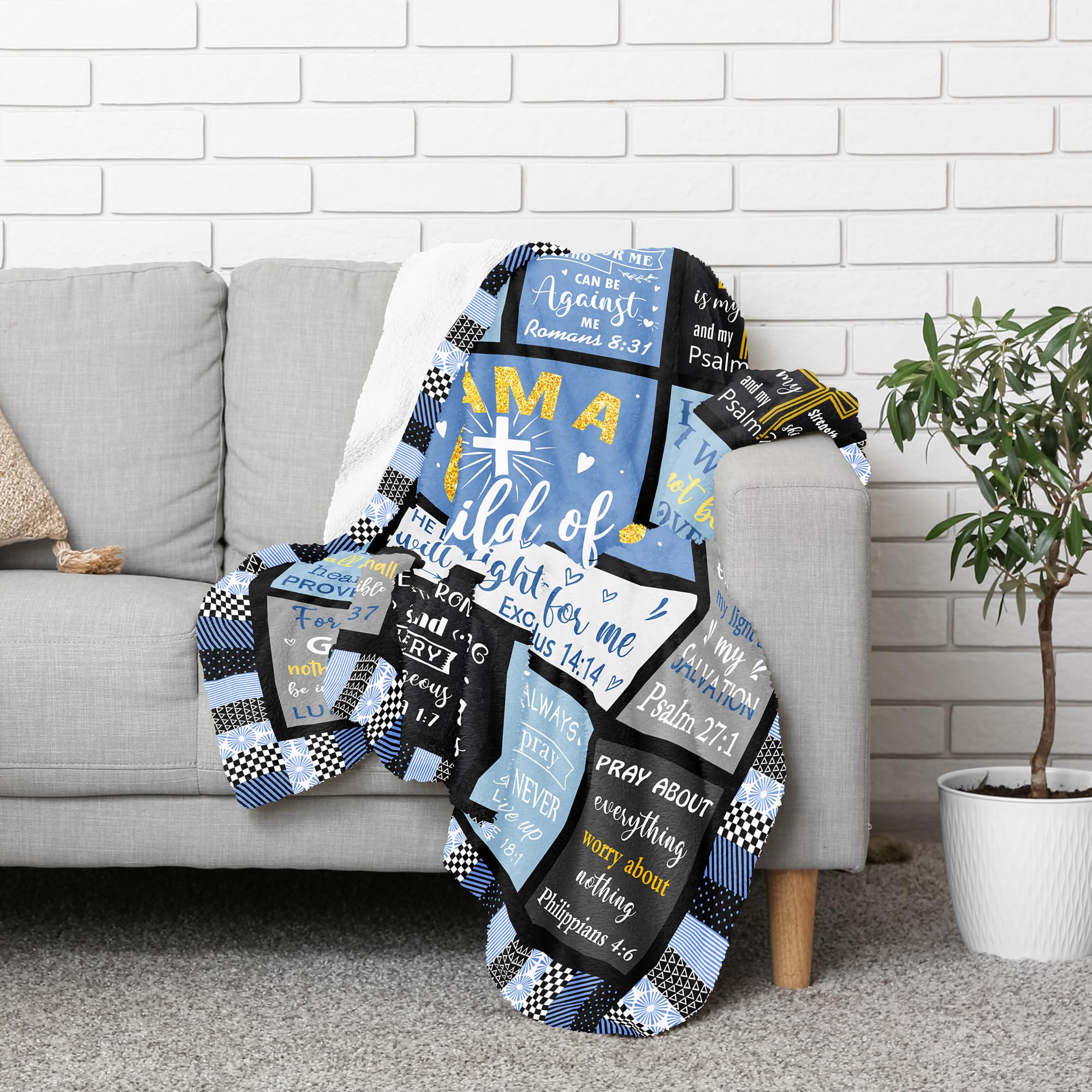 CUJUYO couverture étendue sur canapé idéale pour moments de repos et prière